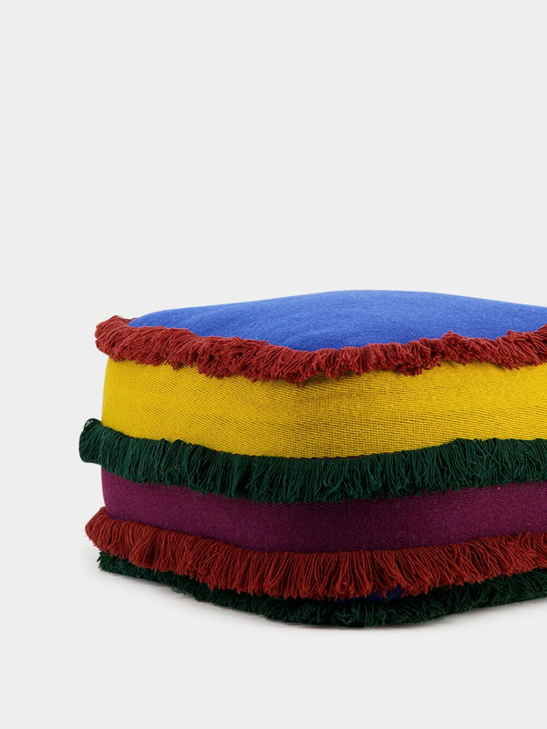 X Fabricaal Puff W/Fringes