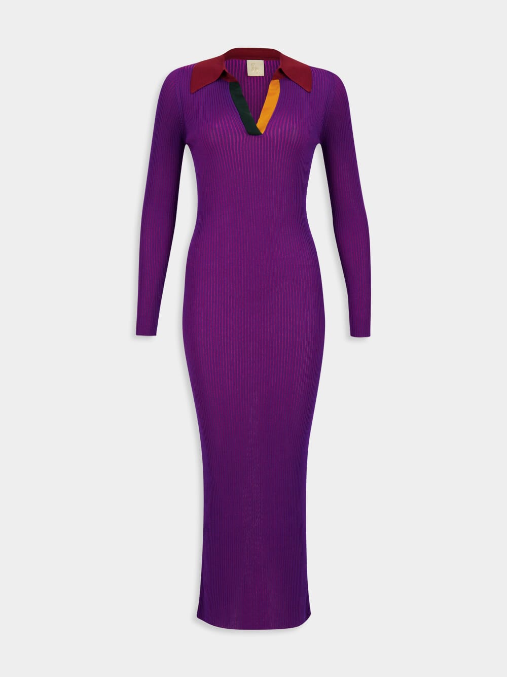 Bally logo-plaque knitted midi dress - Purple