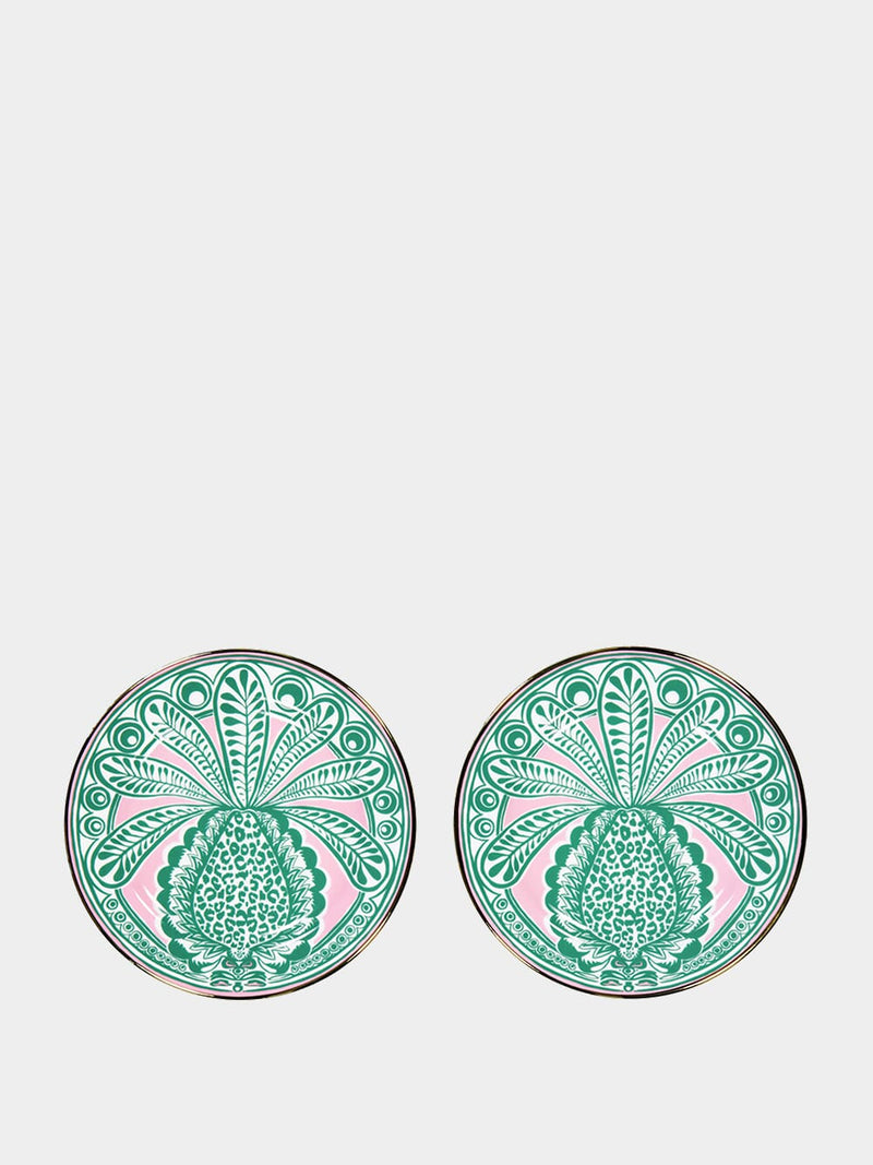Pineapple dessert plates set of 2
