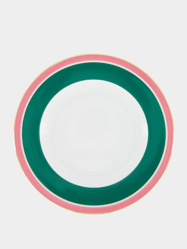 Green Rainbow Porcelain Set of 2 Dinner Plates