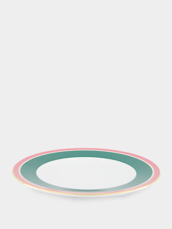Green Rainbow Porcelain Set of 2 Dinner Plates