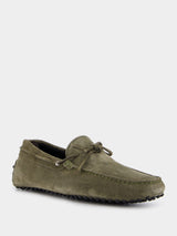 Olive Suede Loafers