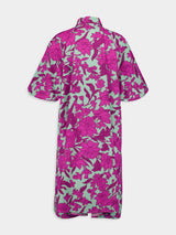 Lilium Purple A-line Poplin Dress