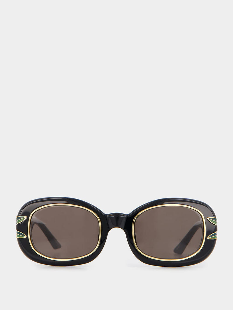 Oval Laurel Black Sunglasses