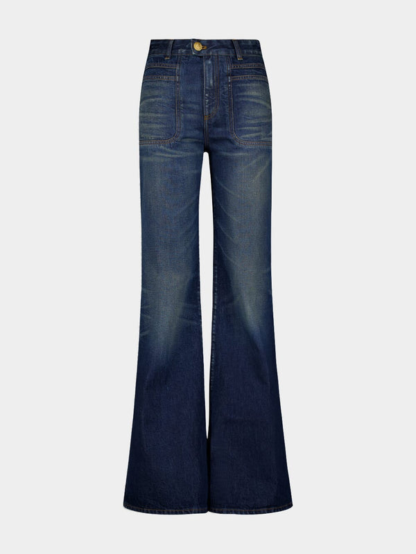 High-Waisted Flared Jeans