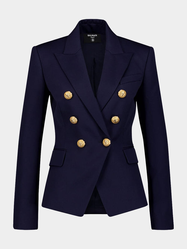 Double-Breasted Peak-Lapels Blazer