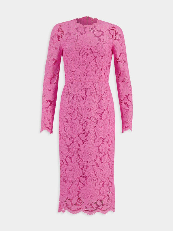 Pink Lace Sheath Dress