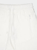 White FF Motif Bermuda Shorts