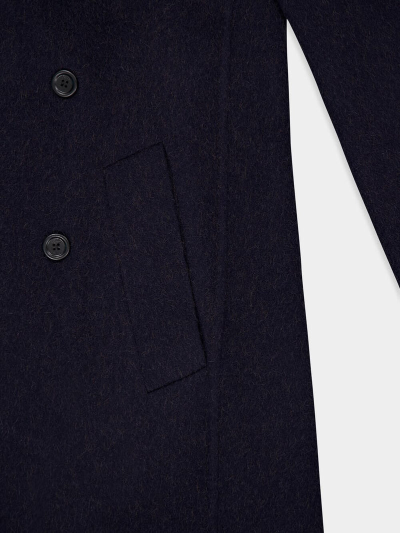 Navy Double-Breasted Coat