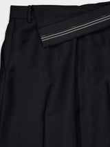 Asymmetric Waist Mohair Trousers