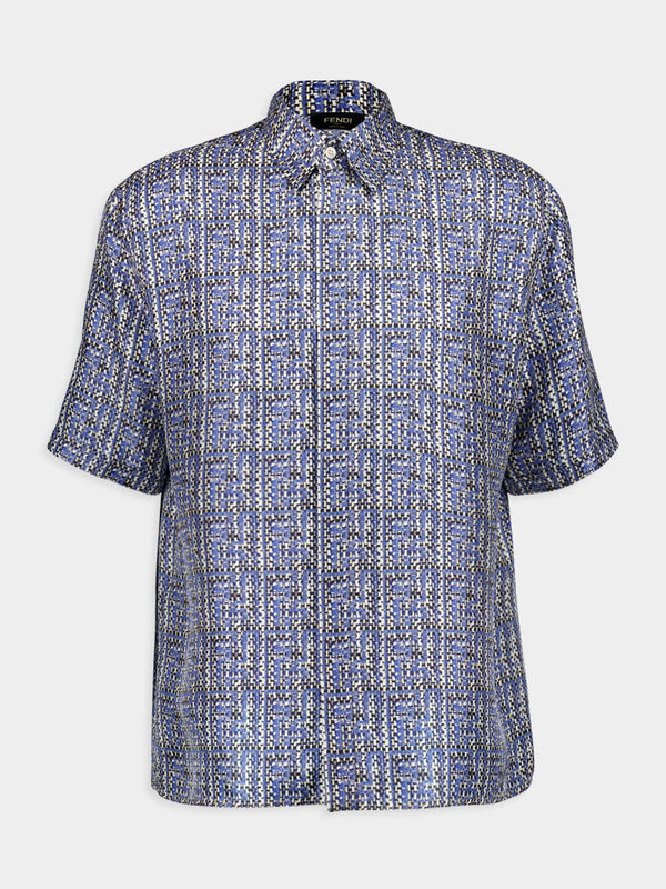 Blue FF Woven Silk Shirt