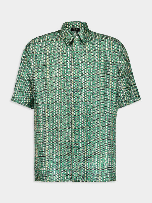 Green FF Woven Silk Shirt