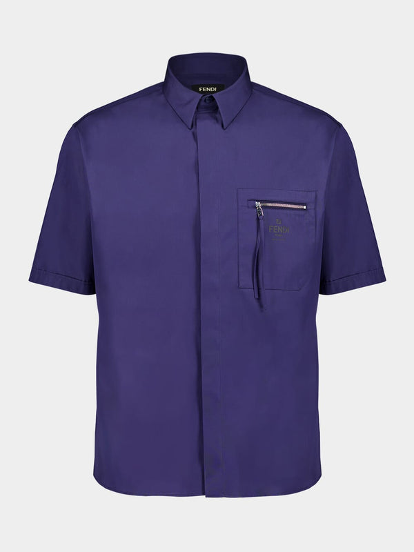 Blue Cotton Poplin Shirt