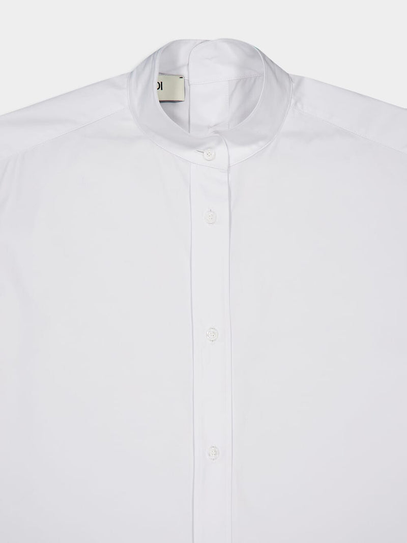 Mandarin Collar Poplin Shirt