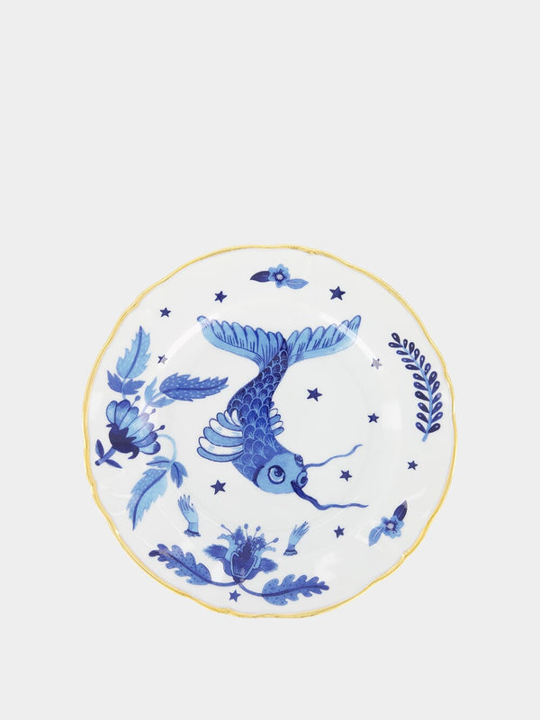 Blue Fish Dessert Plate