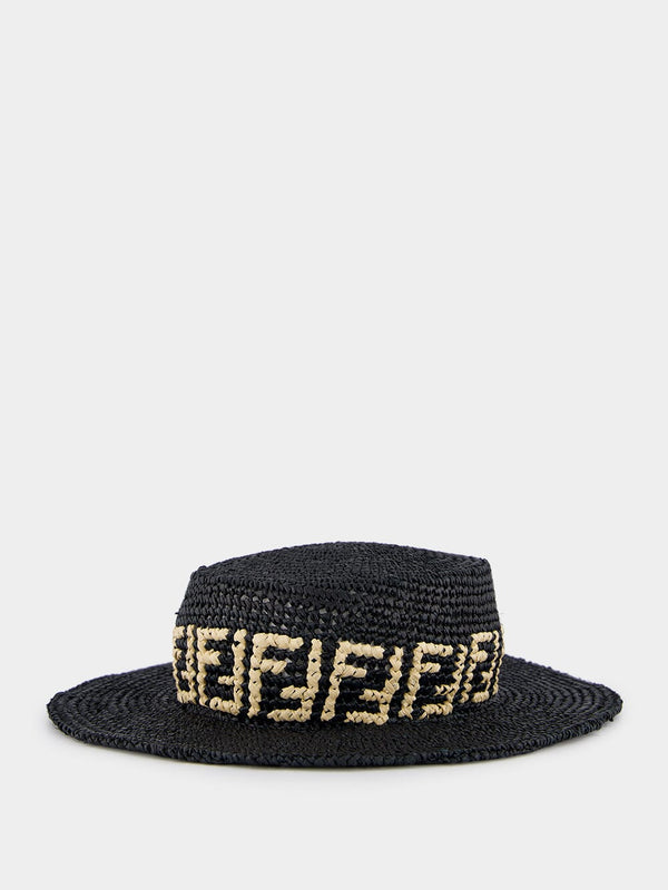 Black Raffia FF Hat