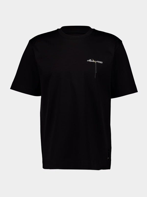 Embroidered Logo Black T-Shirt