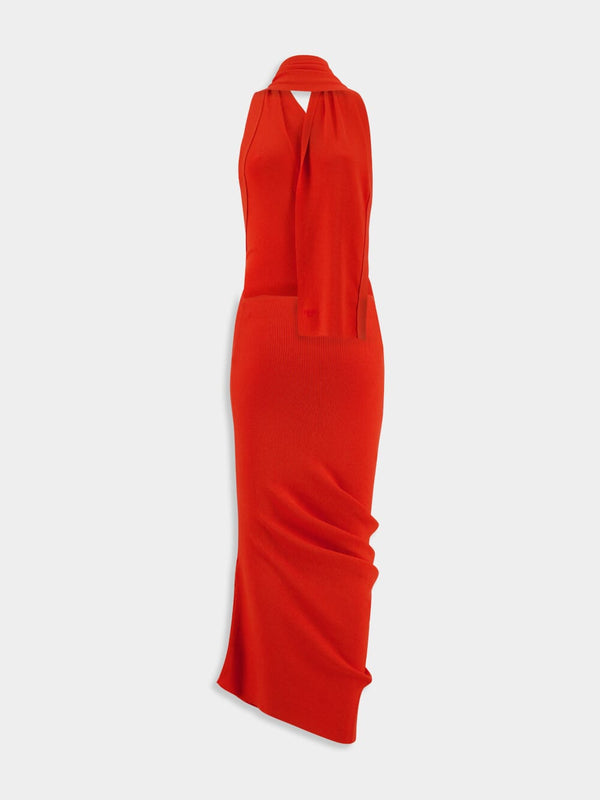 Fendi Roma Orange Halter Dress