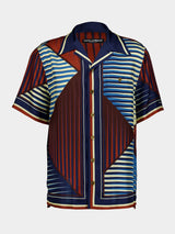 Silk Geometric Hawaiian Shirt