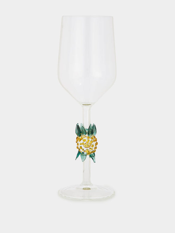 Pineapple Motif Wine Glass