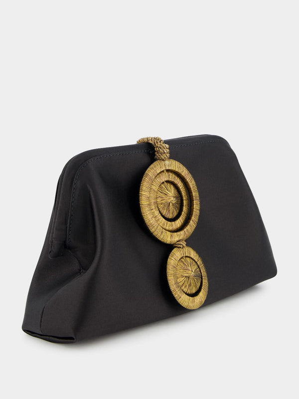 Lia Black and Gold Pouch Bag