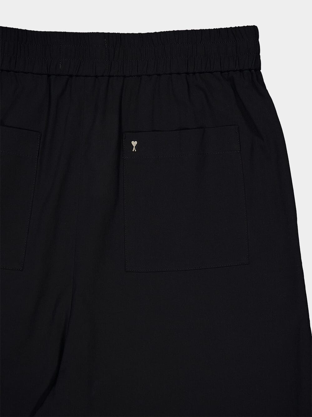 Elasticated Waist Black Bermuda Shorts