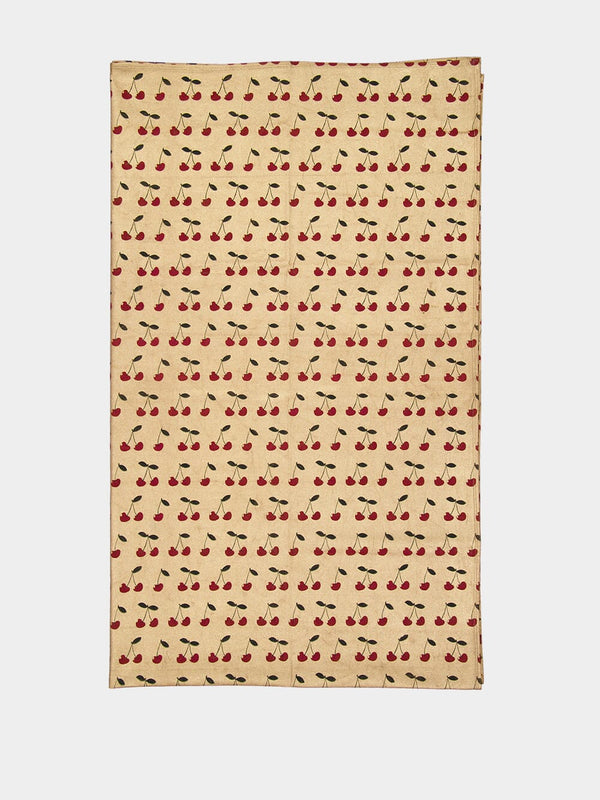 Cherry Print Cotton Tablecloth