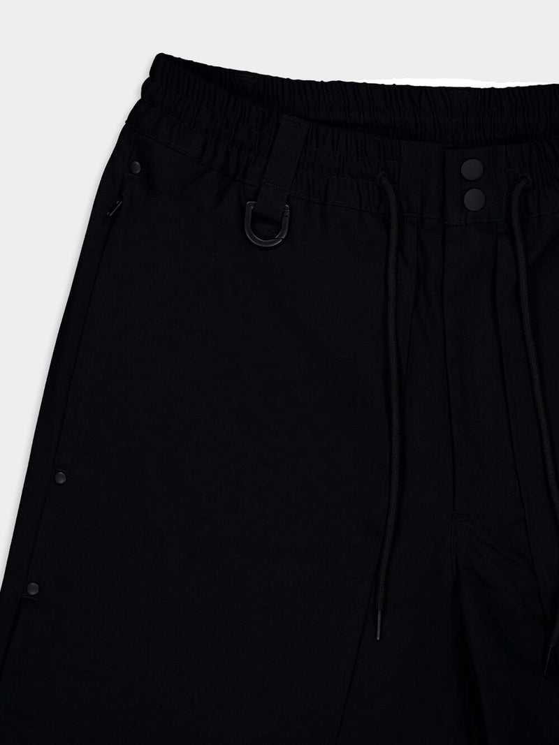 Black Cotton Drawstring Trousers