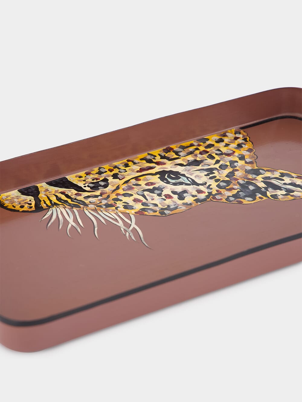 Handpainted Right Leopard Tray