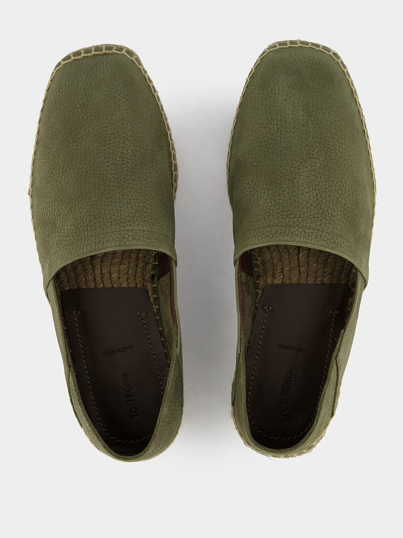 Grained Leather Espadrilles