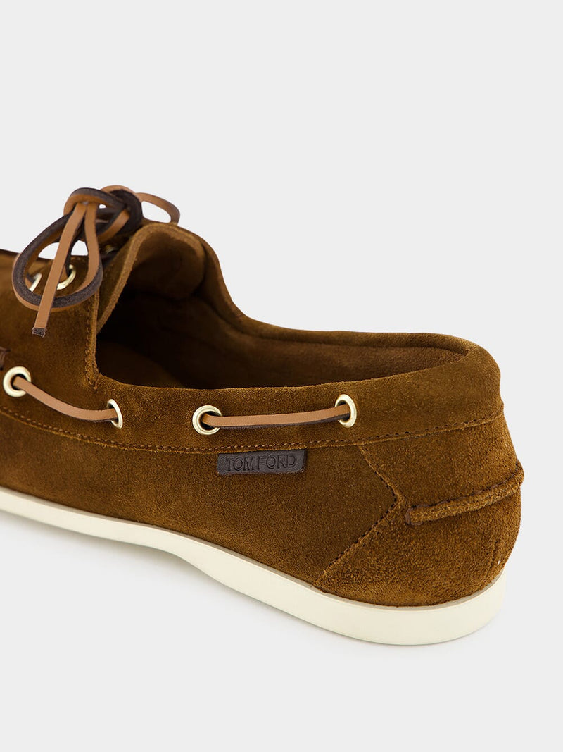 Lace-Up Suede Boat Shoes