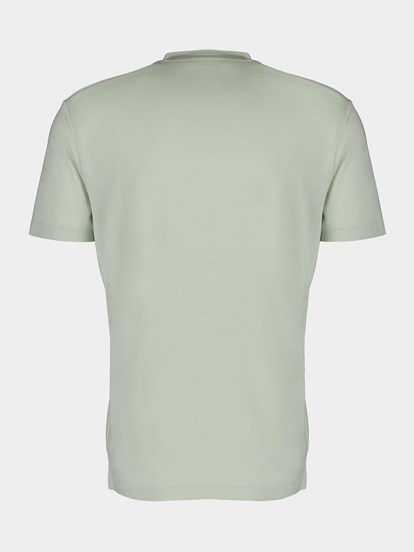Pale Mint Lyocell-Cotton Crew T-Shirt