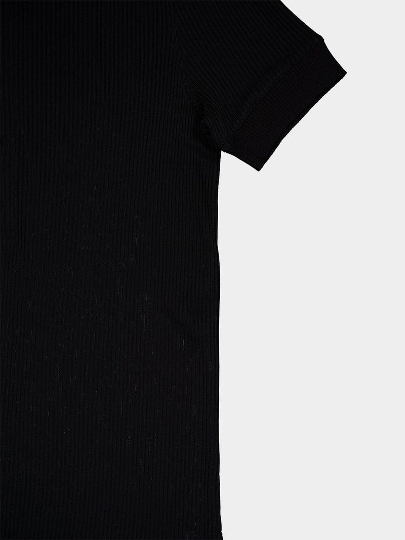 Textured Black Polo Shirt