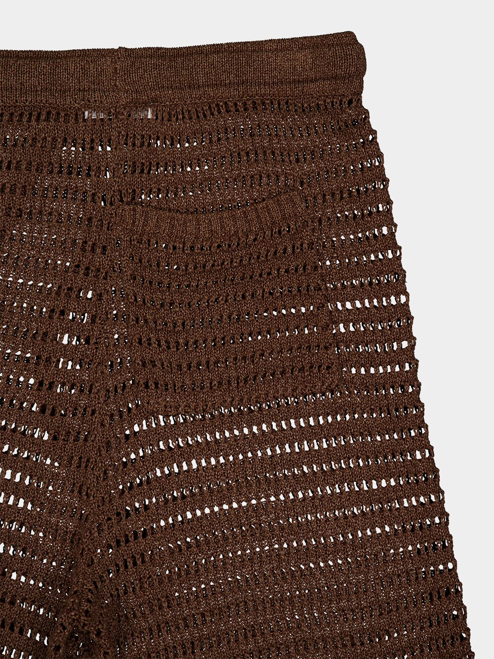 Open-Knit Brown Shorts