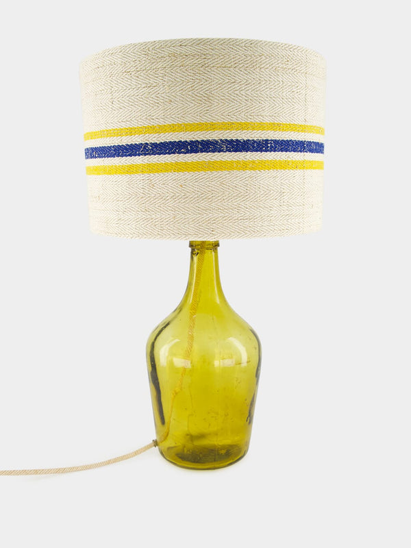 Striped Medium Blue and Yellow Lampshade