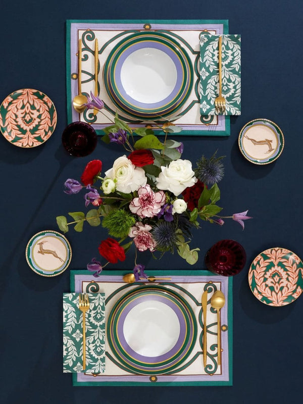 Rainbow Viola Dinner Plates