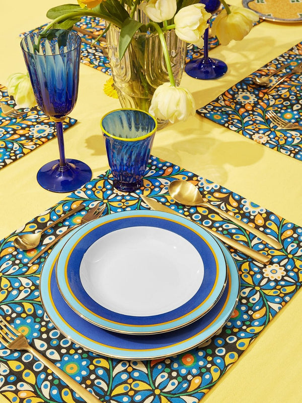 Set of 2 Rainbow Blue Dinner Plates