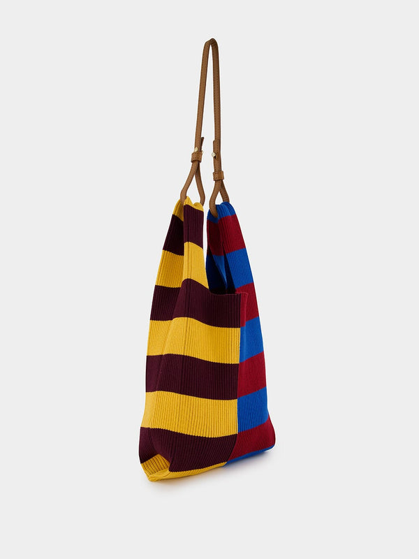 Malachite Knitted striped bag