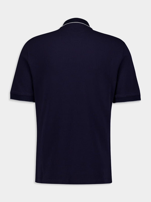 Slim-Fit Logo Navy Polo Shirt