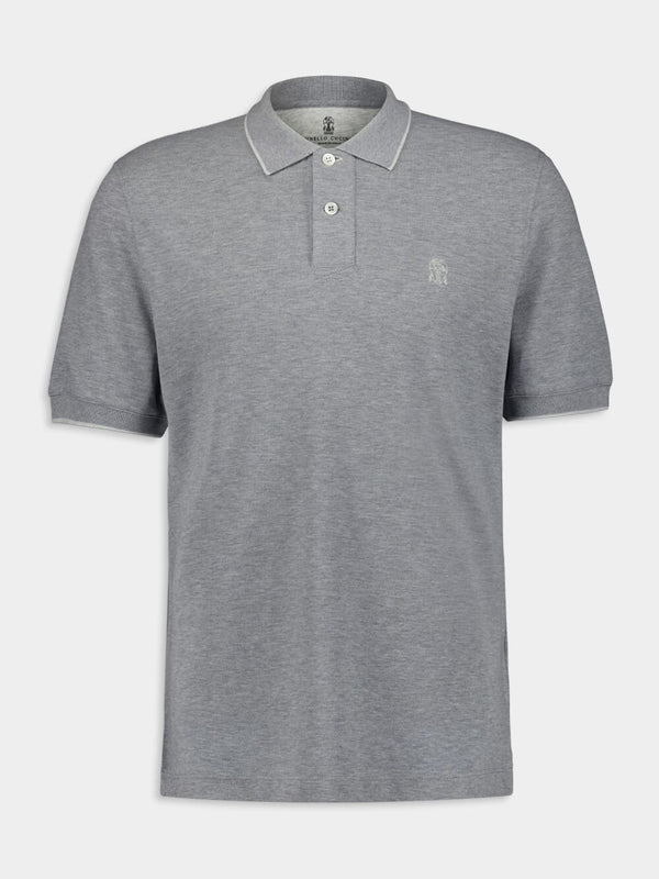 Slim-Fit Logo Grey Polo Shirt