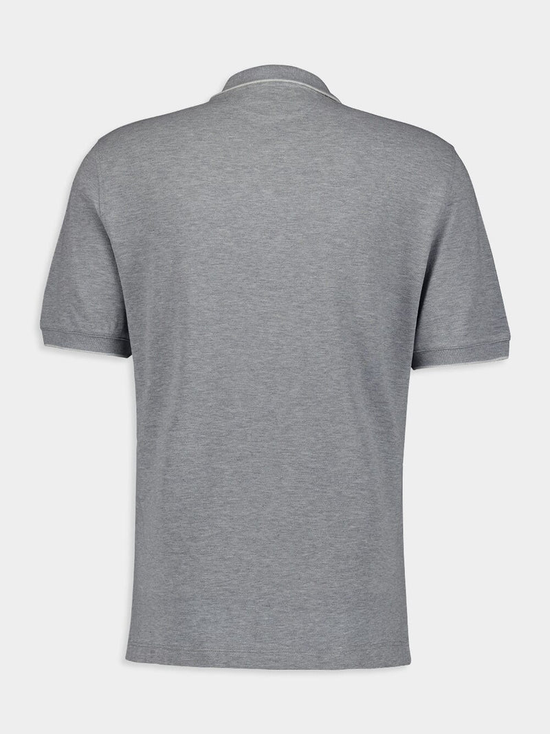 Slim-Fit Logo Grey Polo Shirt