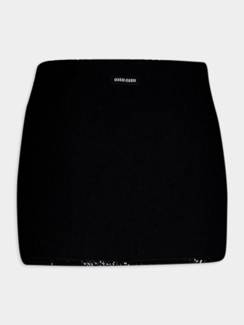 Black Tweed Miniskirt