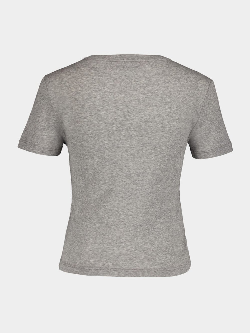 Grey Ribbed Jersey T-Shirt