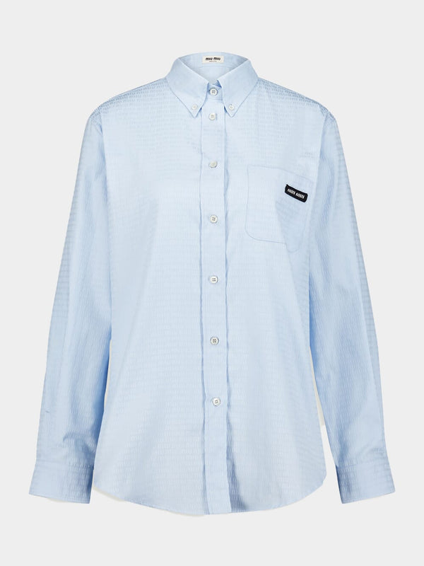 Logo-Print Long-Sleeve Poplin Shirt