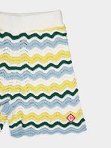 Wavy Knit Cotton Shorts