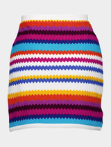 Zigzag Terry Wrap Miniskirt