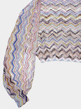Lurex Crochet Long-Sleeve Top