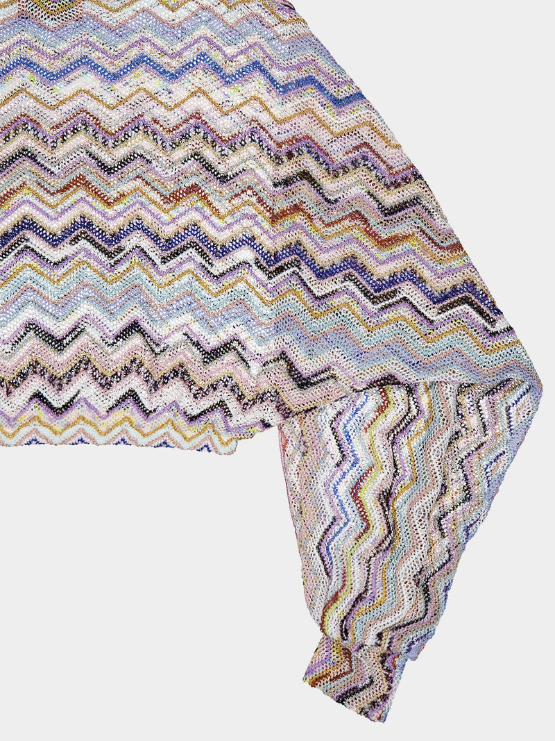 Lurex Crochet Long-Sleeve Top