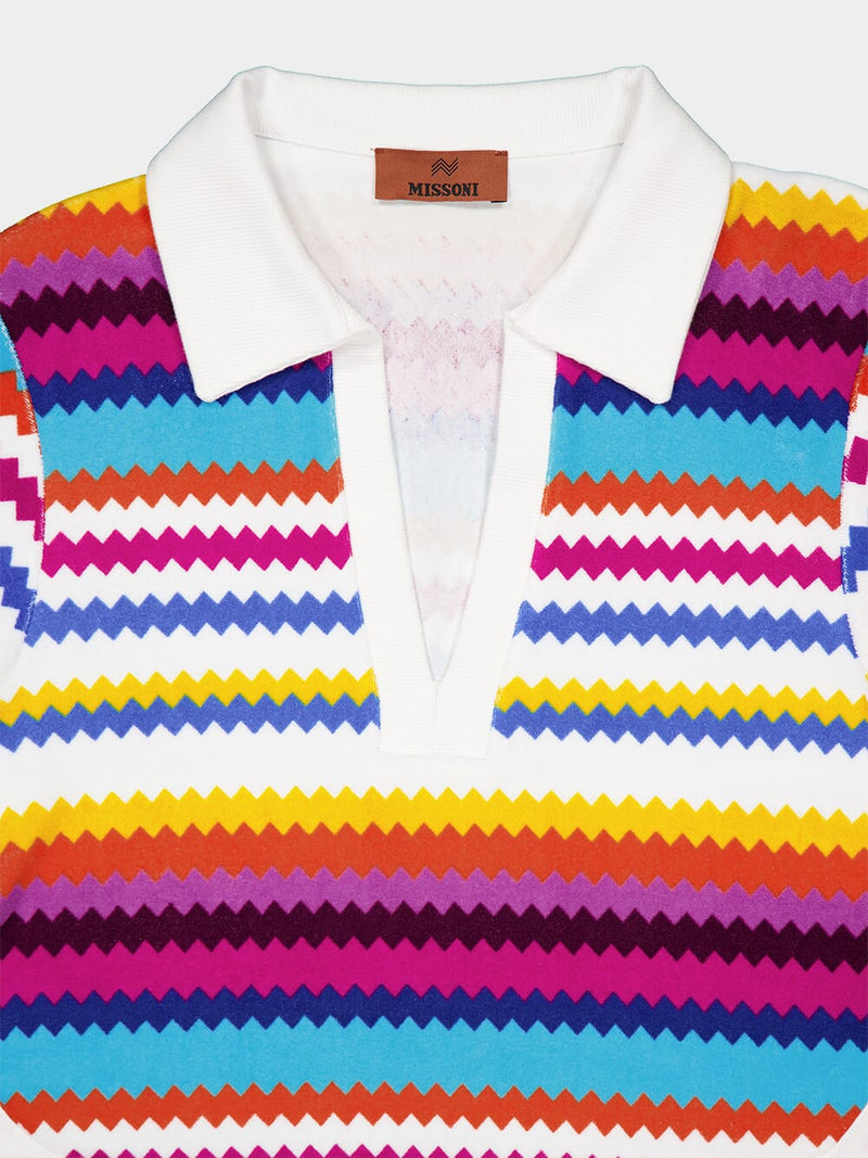 Zigzag Terry Polo Shirt