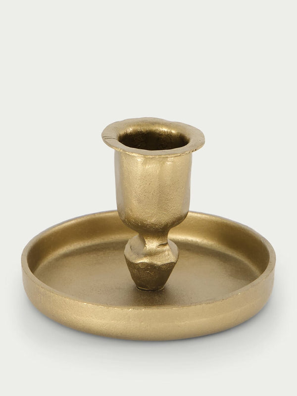 Gold Iron Candle Holder